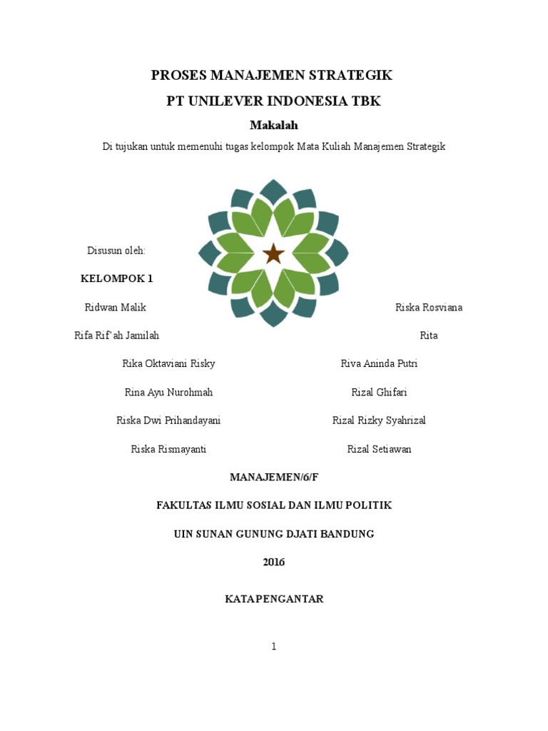 Manajemen Strategik Studi Kasus Pt Unilever