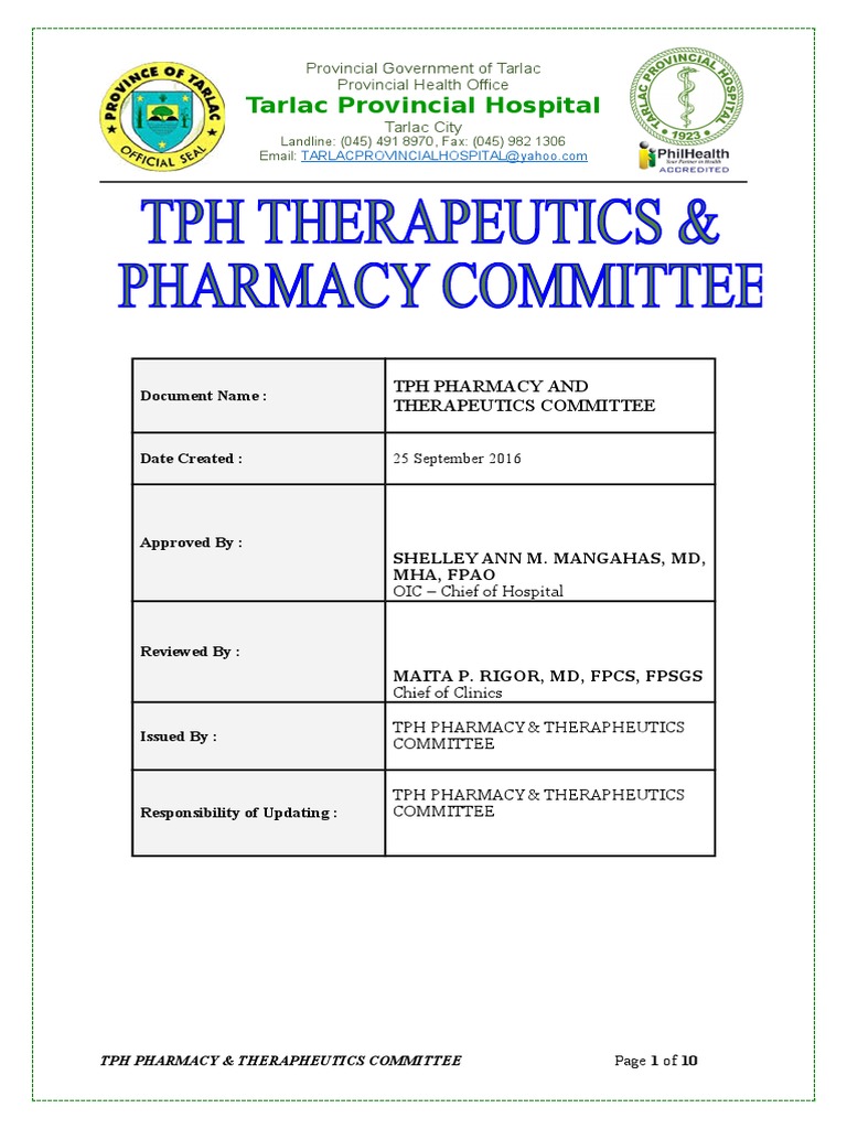 TPH Therapheutics | PDF | Pharmacy | Medical Prescription
