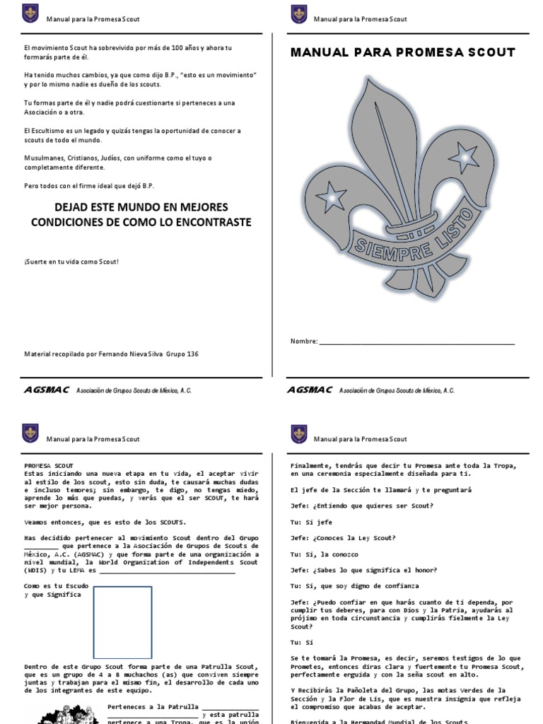 Manual de la Promesa Scout | PDF | Exploración | Organizaciones de ...