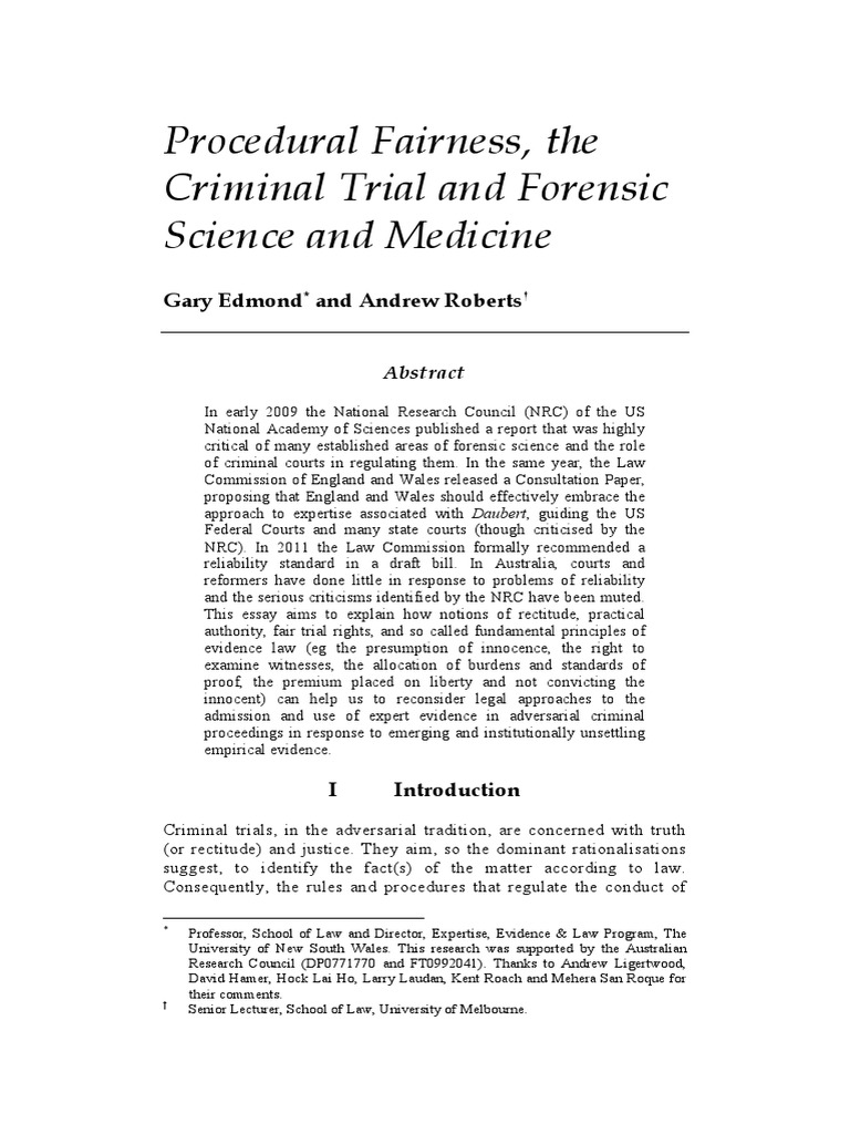 Forensic Evidence in Criminal Trials | PDF | Evidence (Law) | Expert ...
