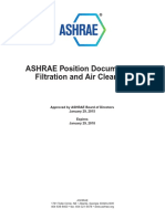 ASHRAE Position Document on Filtration and Air Cleaning