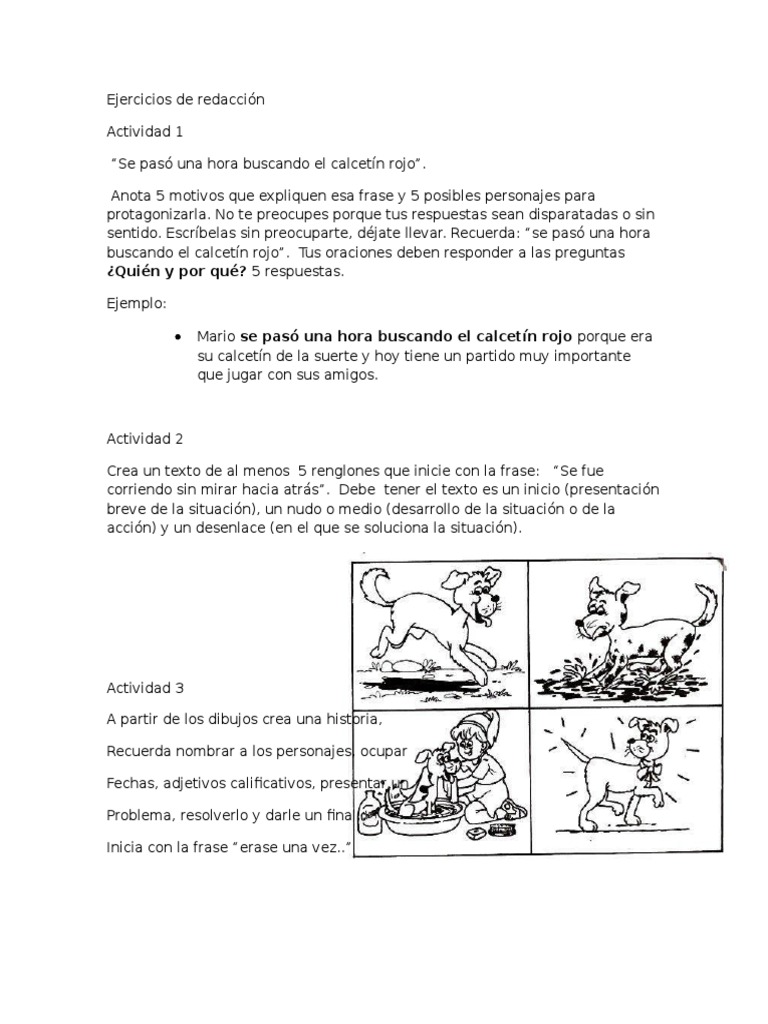 Ejercicios de Redacción | PDF