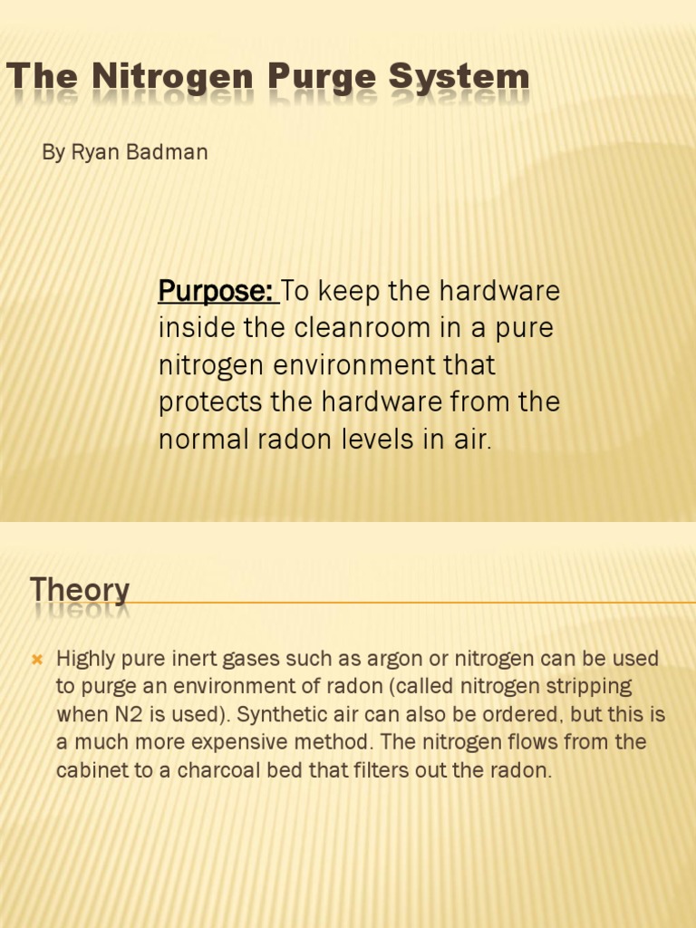 The Nitrogen Purge System Gases Nitrogen