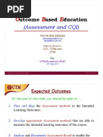 OBE Assessment CQI For UTM May 2014 Note