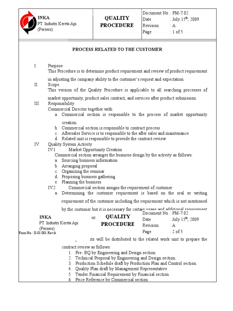 Customer Requirement Review Process | PDF | Procurement | Economies