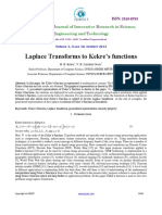 Laplace Transforms To Kekre's Functions: Nternational Ournal of Nnovative Esearch in Cience, Ngineering and Echnology