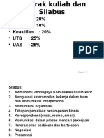 Tugas: 20% Presensi: 10% Keaktifan: 20% UTS: 25% UAS: 25%