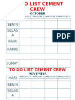 To Do List Cement Crew
