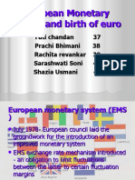 European Monetary System and Birth of Euro