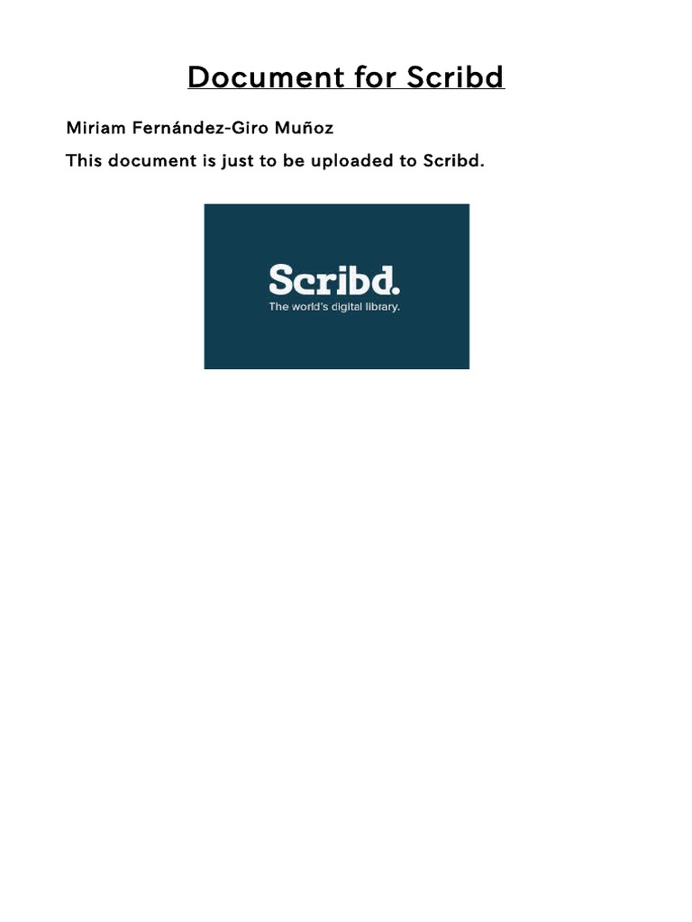 Scribd Upload Document by Miriam Fernández | PDF