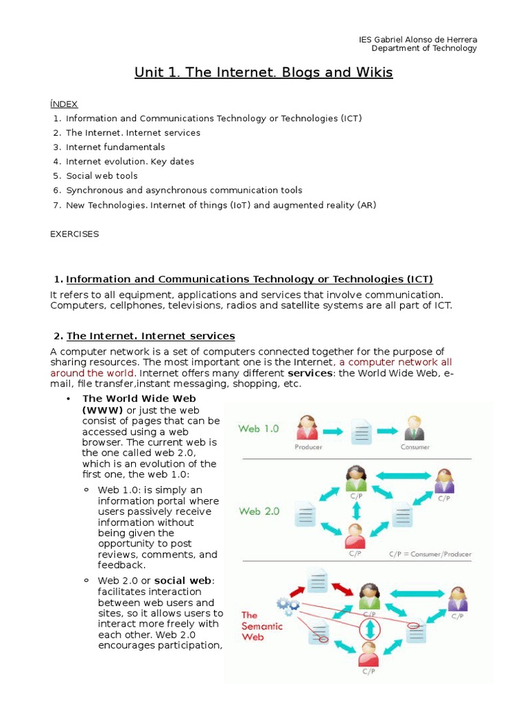Internet Basics: ICT, Web Evolution & Tools | PDF | World Wide Web ...