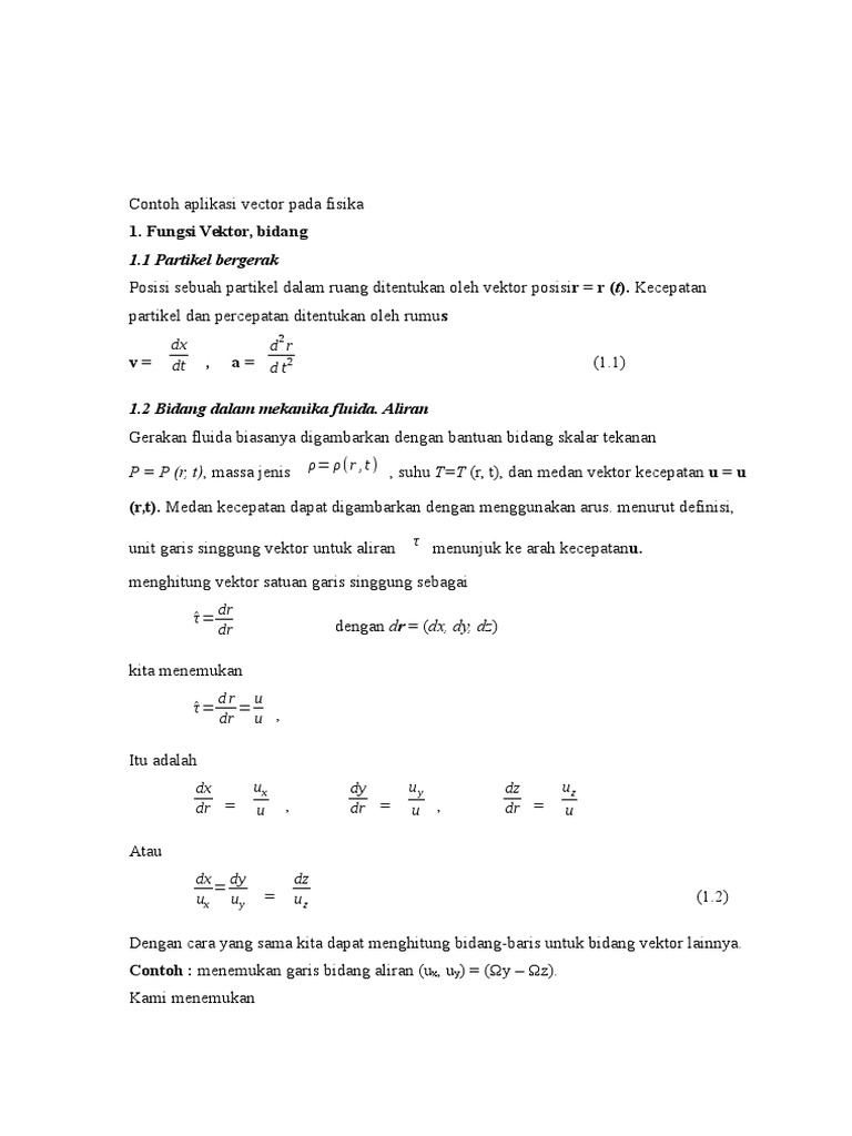Contoh Aplikasi Vektor Pada Fisika | PDF