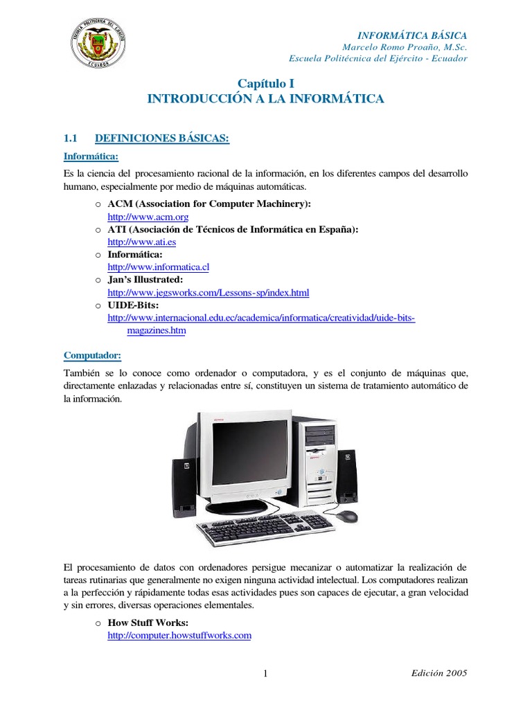 Informatica Basica01 PDF | PDF | Memoria del ordenador | Memoria de ...