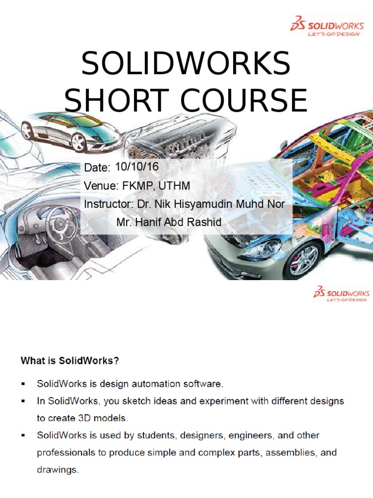 SolidWorks Short Course Overview | PDF