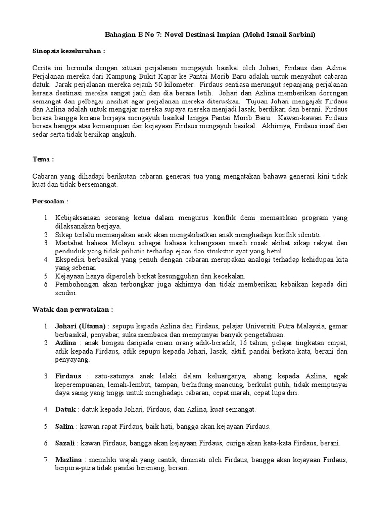 Novel Destinasi Impian Pdf