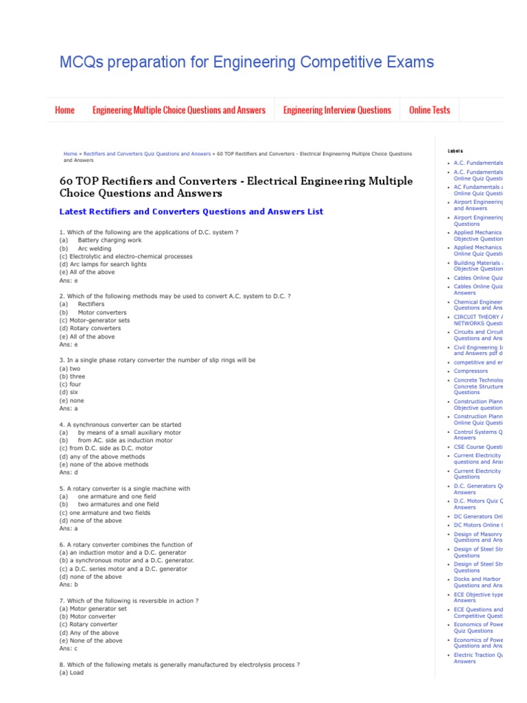 15 60 TOP Rectifiers and Converters Electrical Engineering Multiple
