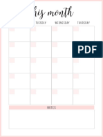 Coral - Monthly Planner - Portrait - A5 PDF