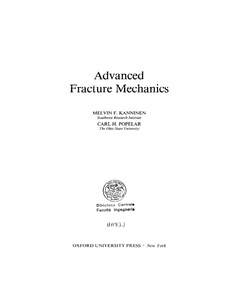 Advanced Fracture Mechanics PDF | PDF