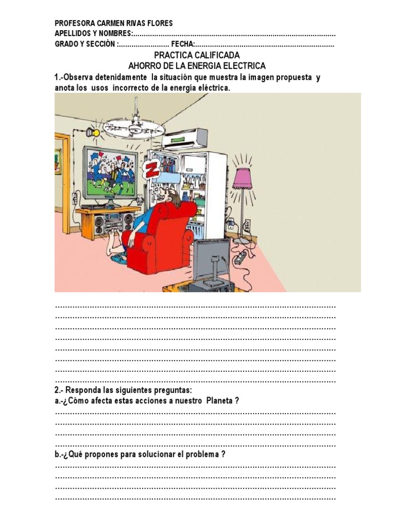 Ahorro de Energía Eléctrica para Niños | PDF