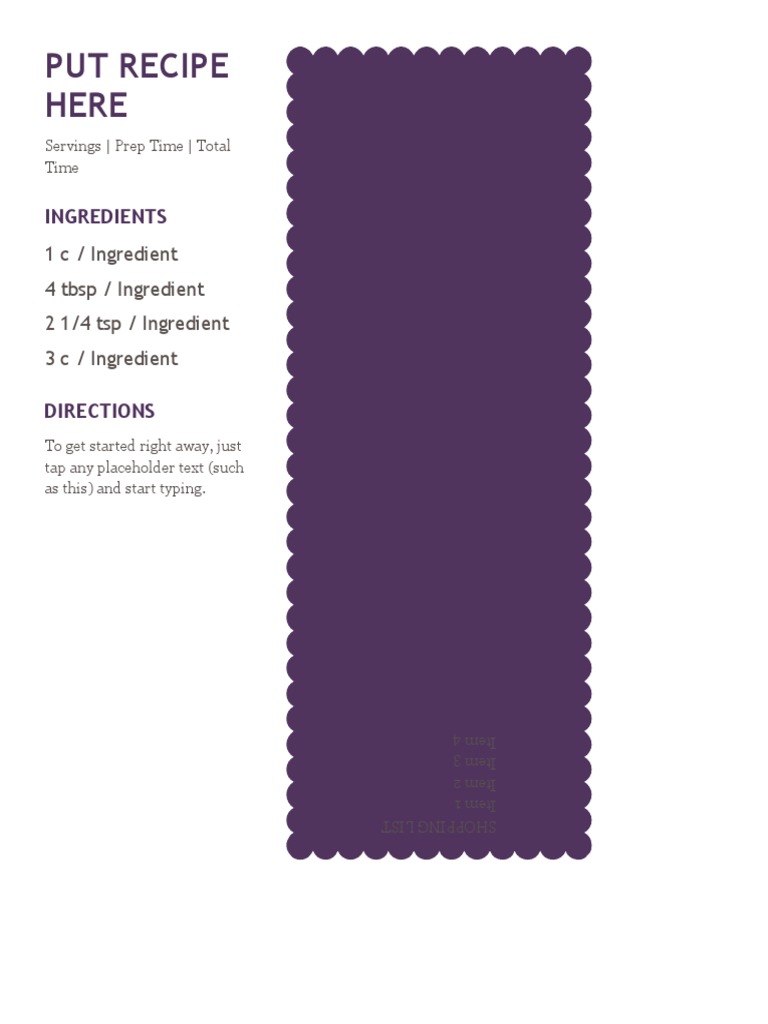 Recipe Sample Template | PDF