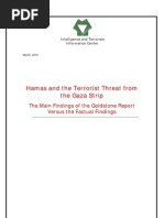 Hamas and the Terrorist Threat from the Gaza Strip. The Main Findings of the Goldstone Report Versus the Factual Findings 
