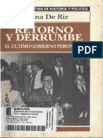 De Riz, Liliana - Retorno y Derrumbe