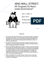 Reforming Wall Street - What Will Congress Do? Presentation For The 2010 IRGR North America Workshop & Award Ceremony