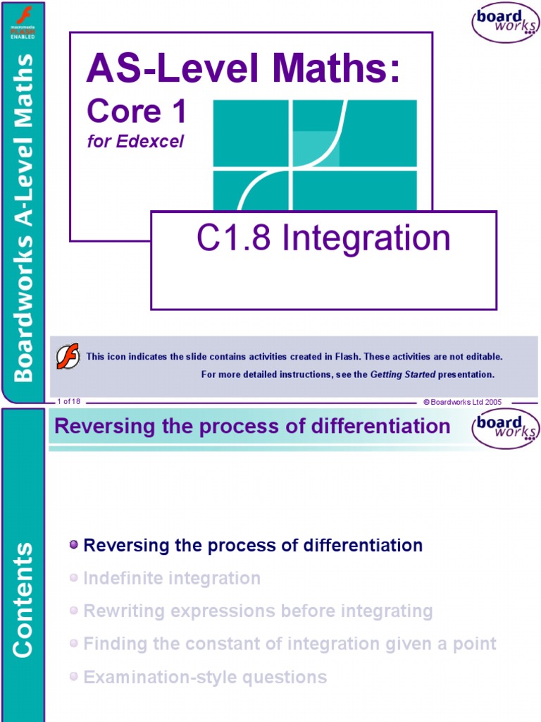 C1.8 Integration | PDF | Integral | Derivative