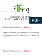 Cursinho Pré-IFMG 2016 - Linguagens e Códigos - ARTIGO
