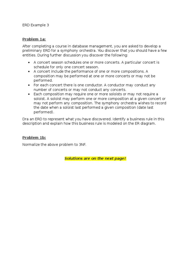 ERD Example 3 Symphony Orchestra | PDF