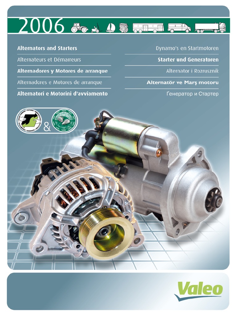VALEO - Alternators and Starters 2006 PDF | PDF | Motor Vehicle 