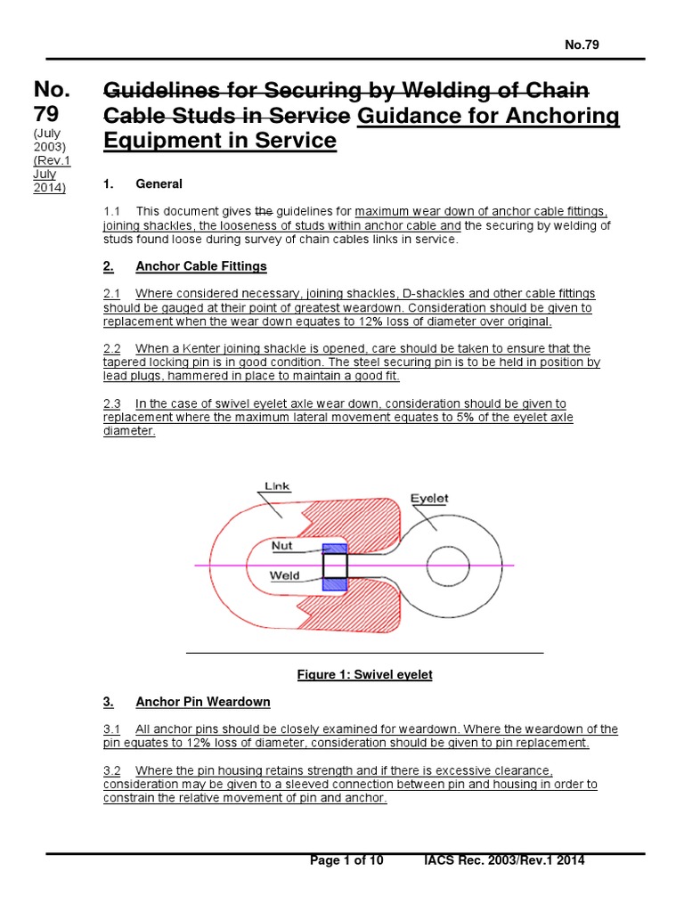 IACS Wear of Chains Guide For Anchoring Equipment in Service PDF