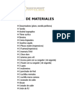 Lista de Materiales