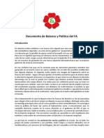 Documento de Balance y Política del FA