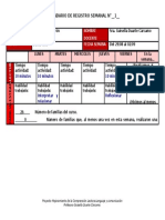 Calendario de Registro Semanal Ejemplo