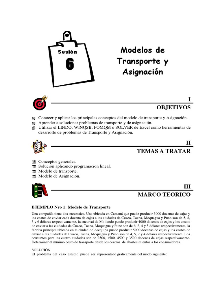 Modelos de Transporte y Asignación | PDF | Programación lineal | Transporte