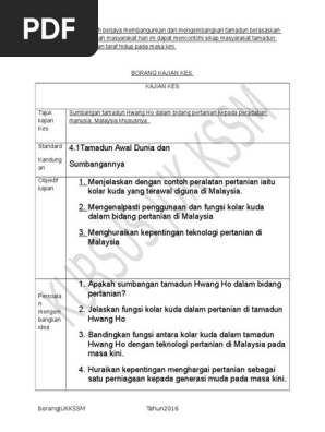 Contoh Kajian Kes Sejarah Tingkatan 2