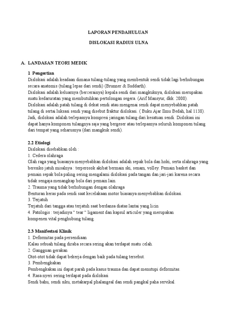 LP Dislokasi Radius Ulna | PDF