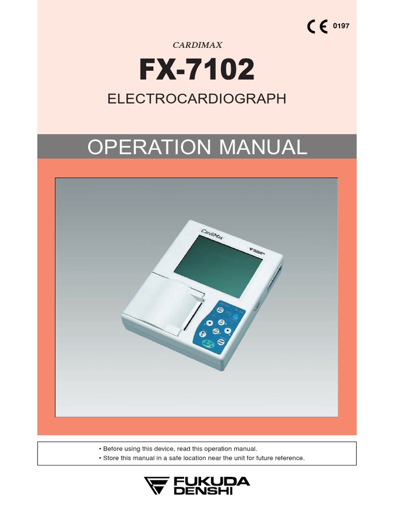 Operating Manual FX-7102 PDF | PDF | Electrocardiography | Electromagnetic Compatibility