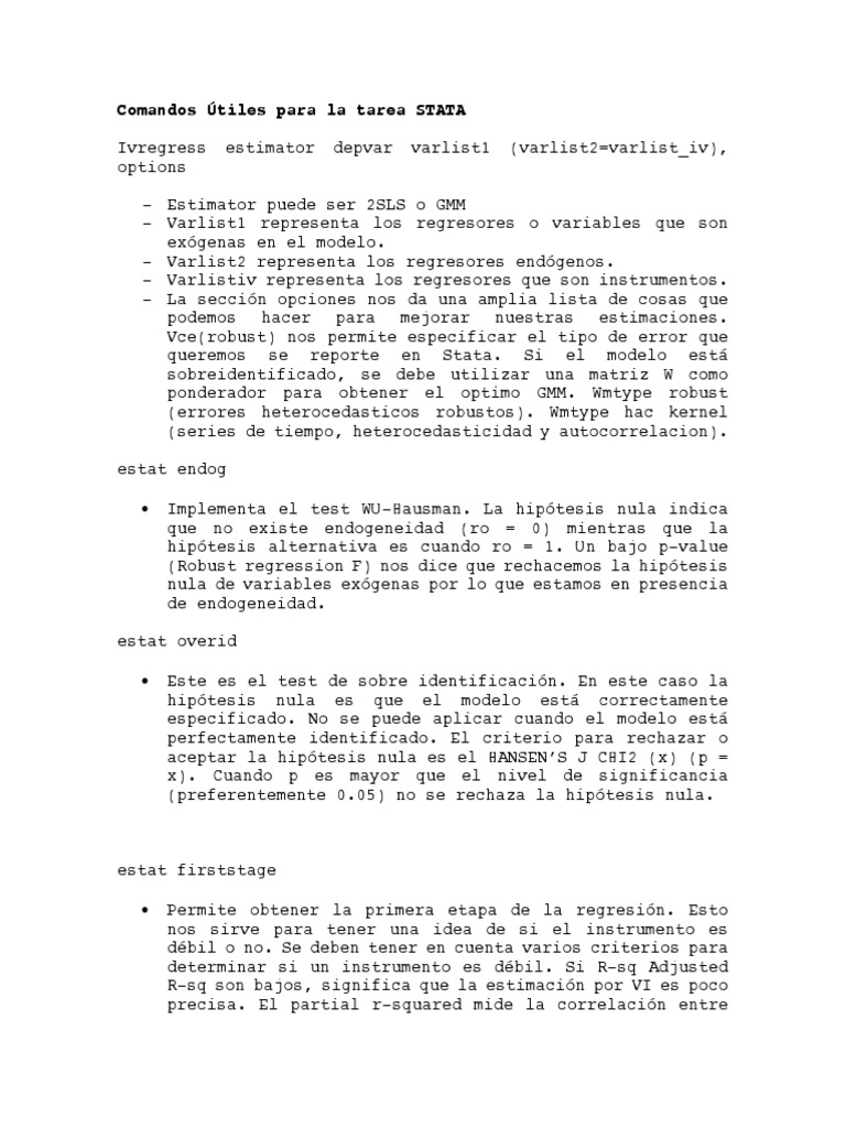 Variables Instrumentales | PDF | Endogeneidad (Econometría) | Econometría