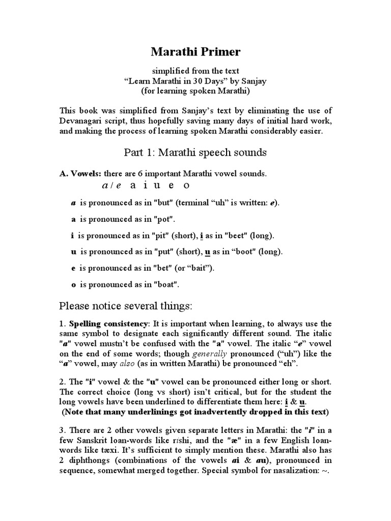 Marathi Primer PDF Grammatical Number Grammatical Gender