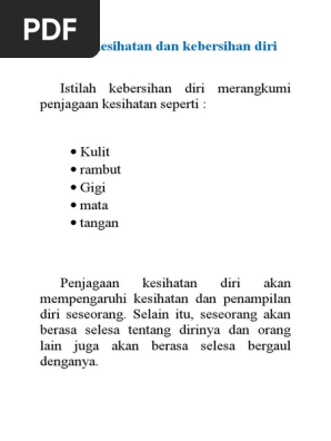Kebersihan Diri Pdf