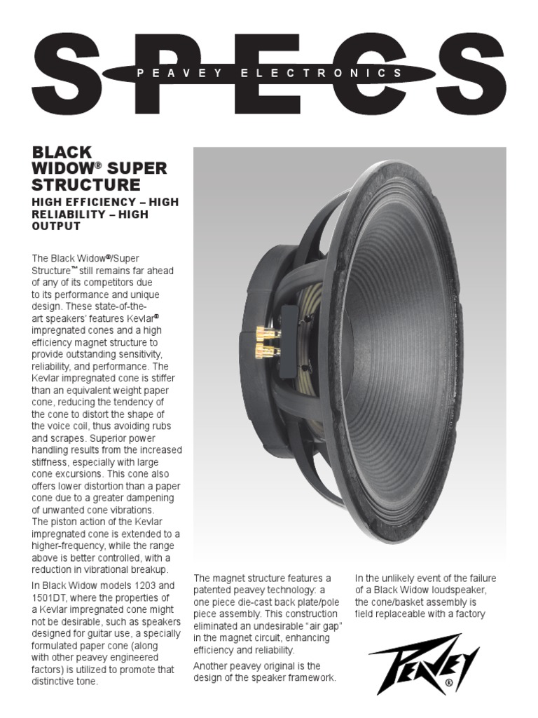 spesifikasi speaker black widow 15