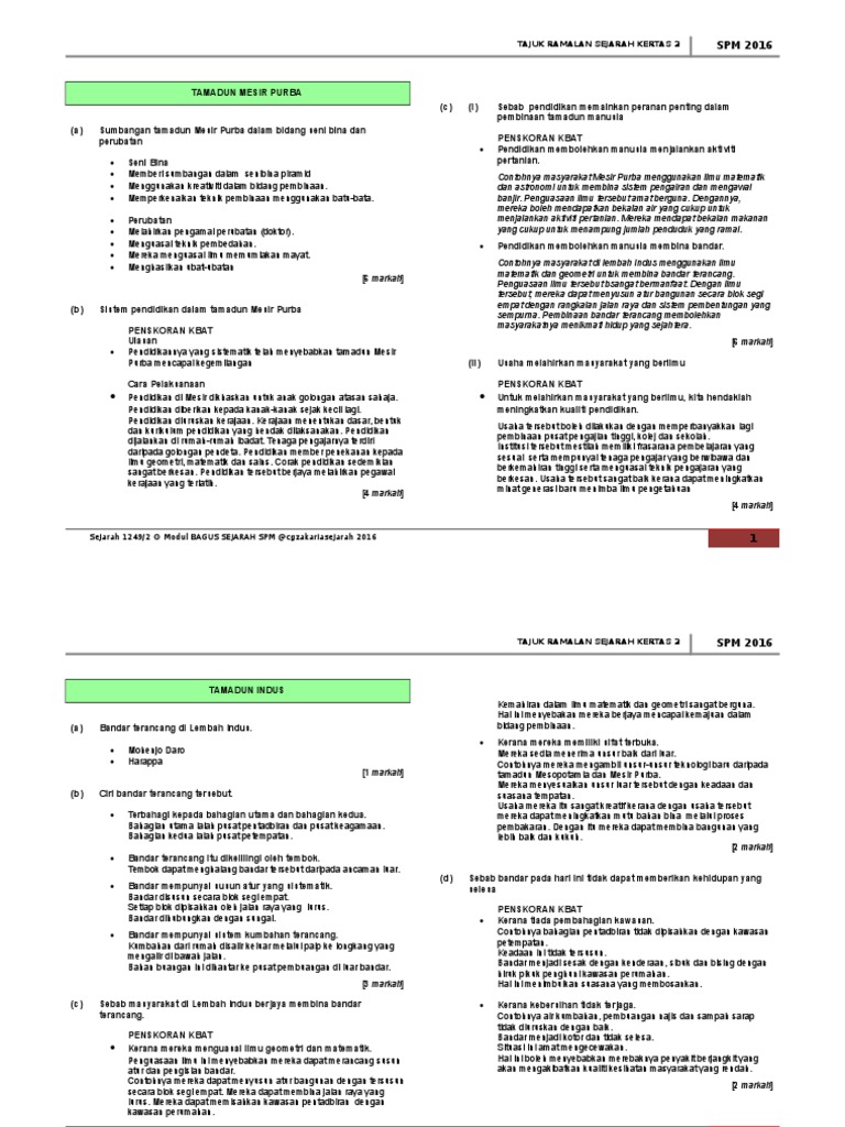 Skema Modul Bagus Sejarah Spm 2016