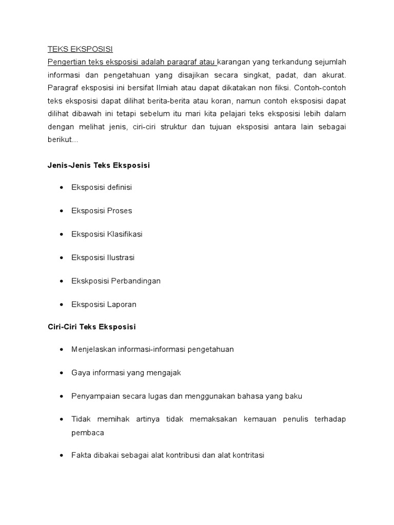 Contoh Jenis Eksposisi Klasifikasi - Simak Gambar Berikut
