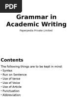 Grammar in Academic Writing