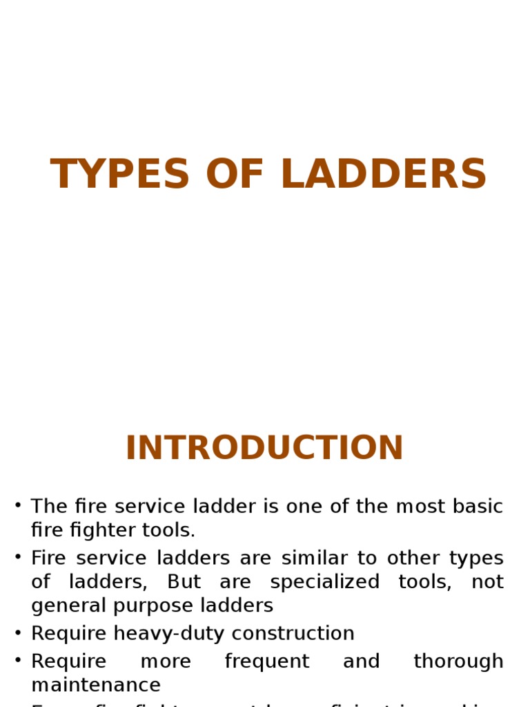 Types of Ladders Ladder Fire Engine