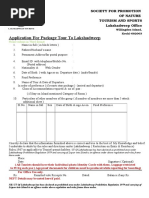 Application For Package Tour To Lakshadweep: Please Submit in Word Format