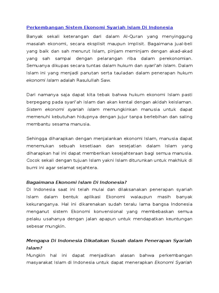 Implementasi Ekonomi Syariah di Sektor Moneter dan Fiskal