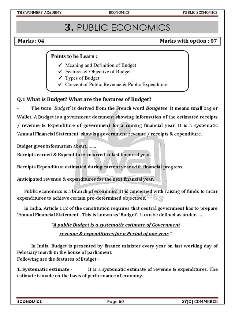Understanding Public Budgeting in Economics | PDF | Balanced Budget ...